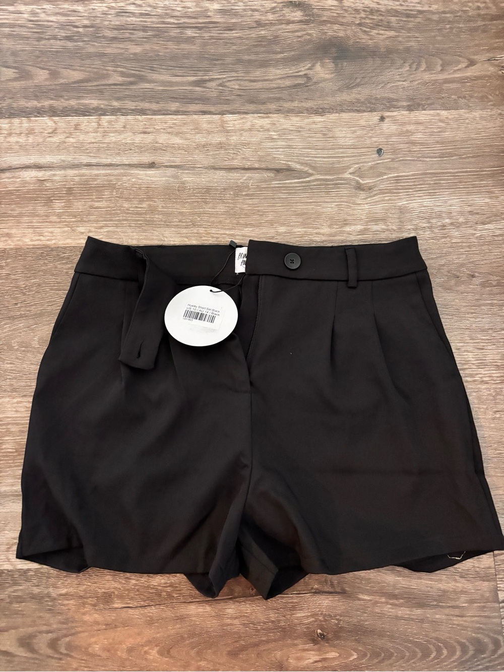 Princess Polly Black Women's High-Rise Tailored Shorts